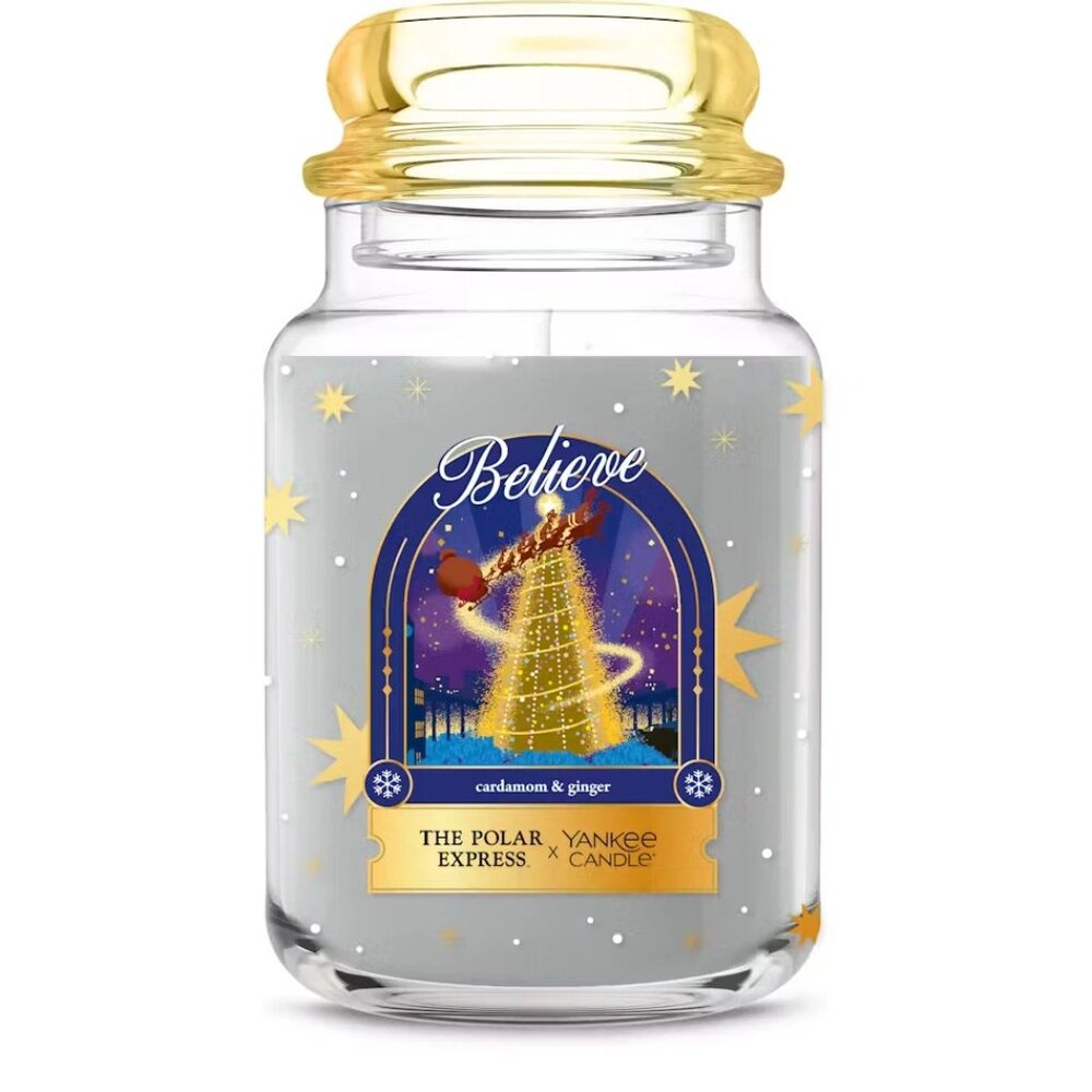 YANKEE CANDLE Believe 22oz Original Jar Candle Polar Express Collection NEW